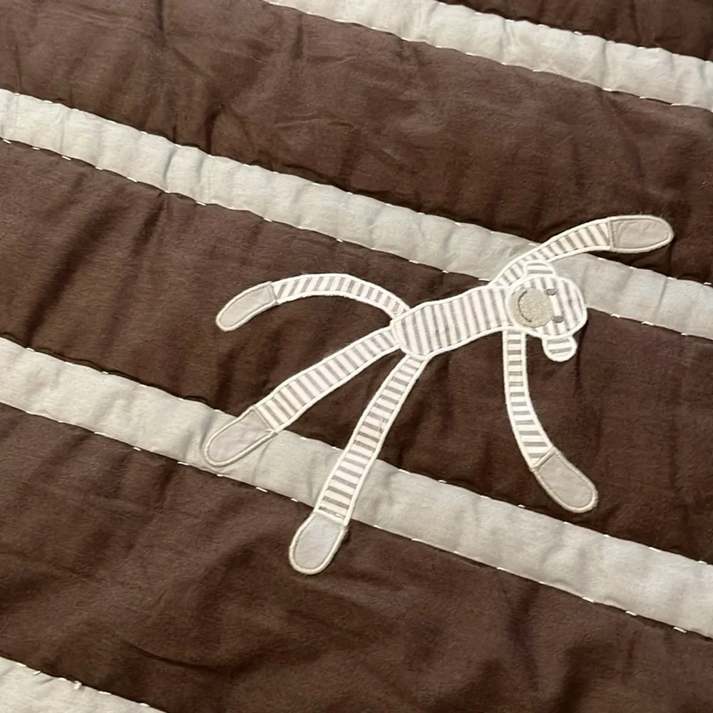 Pottery Barn Kids Playful Monkeys Crib or Toddler Bed Comforter & Bed Skirt